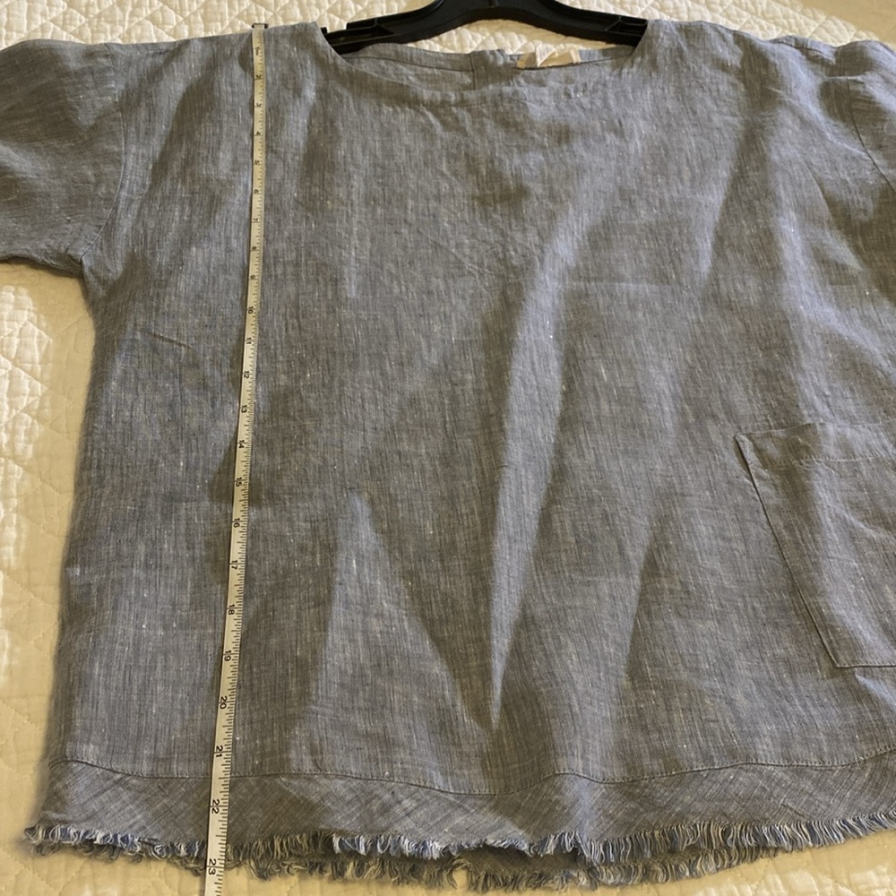 Eileen Fisher linen patch pocket organic linen boxy top XS like new - Picture 11 of 11